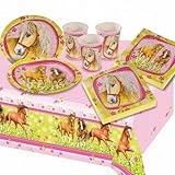 Motiv: Pferd Riethmüller 551335 - Kinderpartyset Pferde mit Teller, Becher, Servietten und Tischdecke