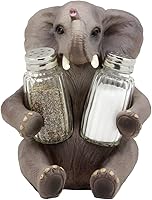 Vista 1 de Ebros Gift Safari africano elefante decorativo de cristal salero y pimentero titular figura decoración 7 "H elefantes cocina bar comedor acento