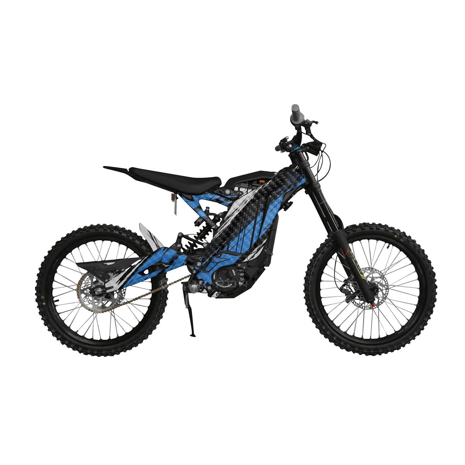 Carbon Fiber Surron Light Bee Graphics Kit Wrap - Grunge Stripe Blue - Sur-Ron Skin - Premium 3M Vinyl Protective Wrap Decal Cover - Easy to Apply | Crafted in The USA by MightySkins