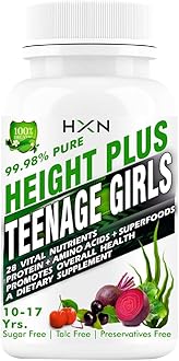 HXN Height Growth Supplement For Girls With Increase Amino Acids, Ayurvedic Medicine, Super Foods To Incresing Long Bone Mineralization,- 60 Tablets (10-17 years, Pack 1)
