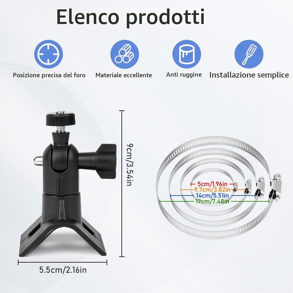 OFFCUP Supporto da Parete per Telecamere di Sicurezza da Interno Esterno, 2 Pezzi Supporto Telecamera Regolabile, per Arlo Pro, Arlo Ultra, Arlo Go e Altri Modelli Compatibili (Nero)