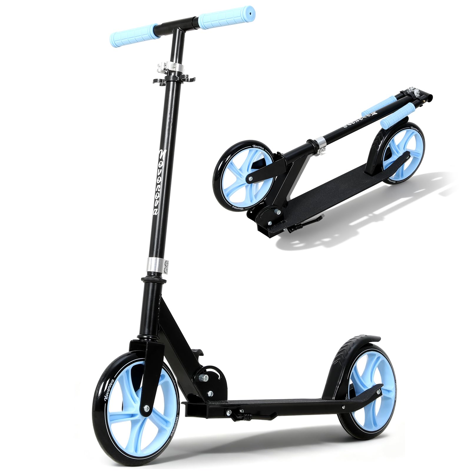 Patinete Scooter Plegable, Patinetes para niños y niñas, 9-14 años con Manillar Ajustable 88-98.5cm, Patinete con 2 Ruedas Grandes 200mm y Freno Posterior, Máx. 100kg