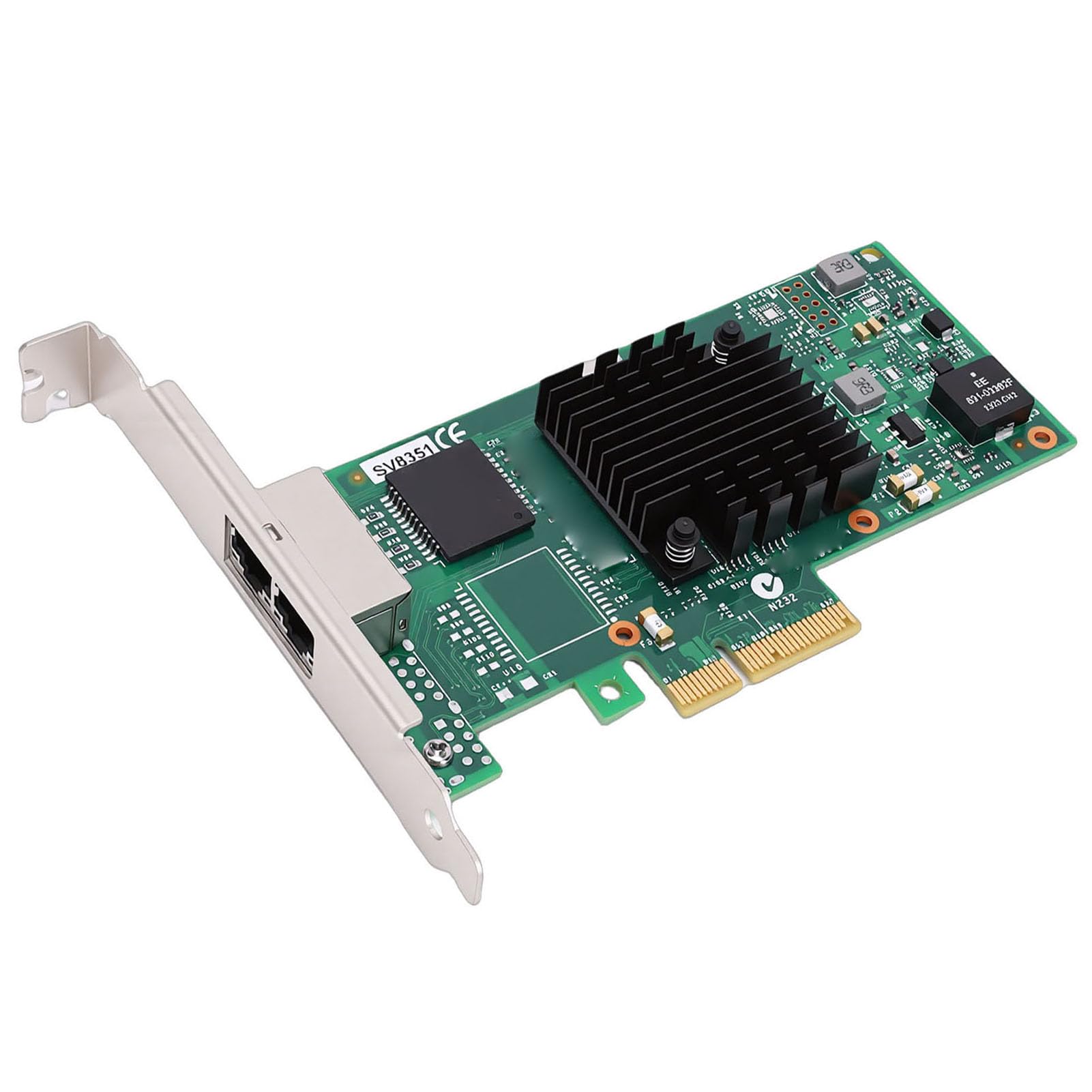 Jiawu Scheda Ethernet NIC Gigabit a 2 Porte Ad Alto Profilo con velocità di 1 Gb, Doppie Porte RJ45 per Reti di PC e Server