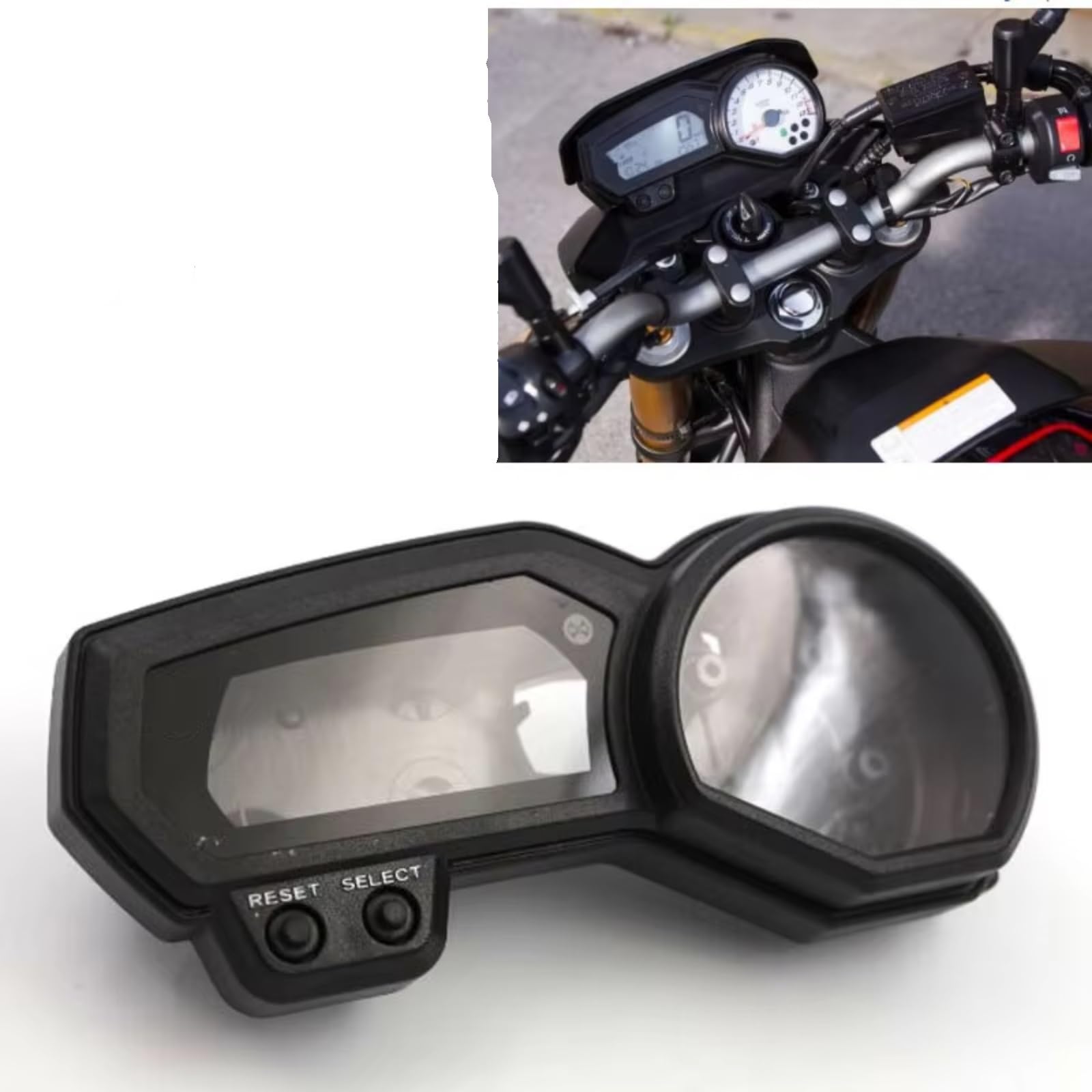 Strumento Telaio Compatibile Con Yamaha Per FZ1, Per FZ1N, Per FZ6, Per FZ6N. Cassa Del Quadro Strumenti Per Tachimetro E Contachilometri Della Moto.(B)