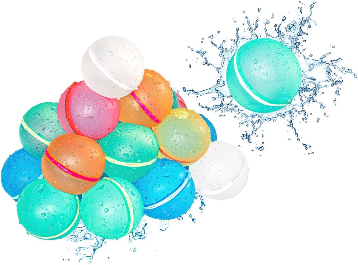 20PCS Reusable Water Balloons, Summer Water Toys for Fun