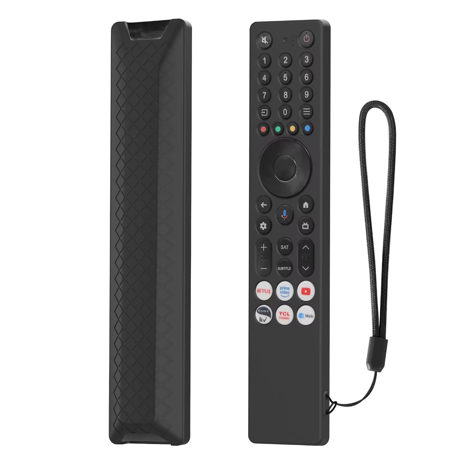 FTRONGRT Cover Compatibile con TCL RC833A, Ultrasottile e Leggero, Anticollisione Custodia Protettiva per Telecomando in Silicone. Nero