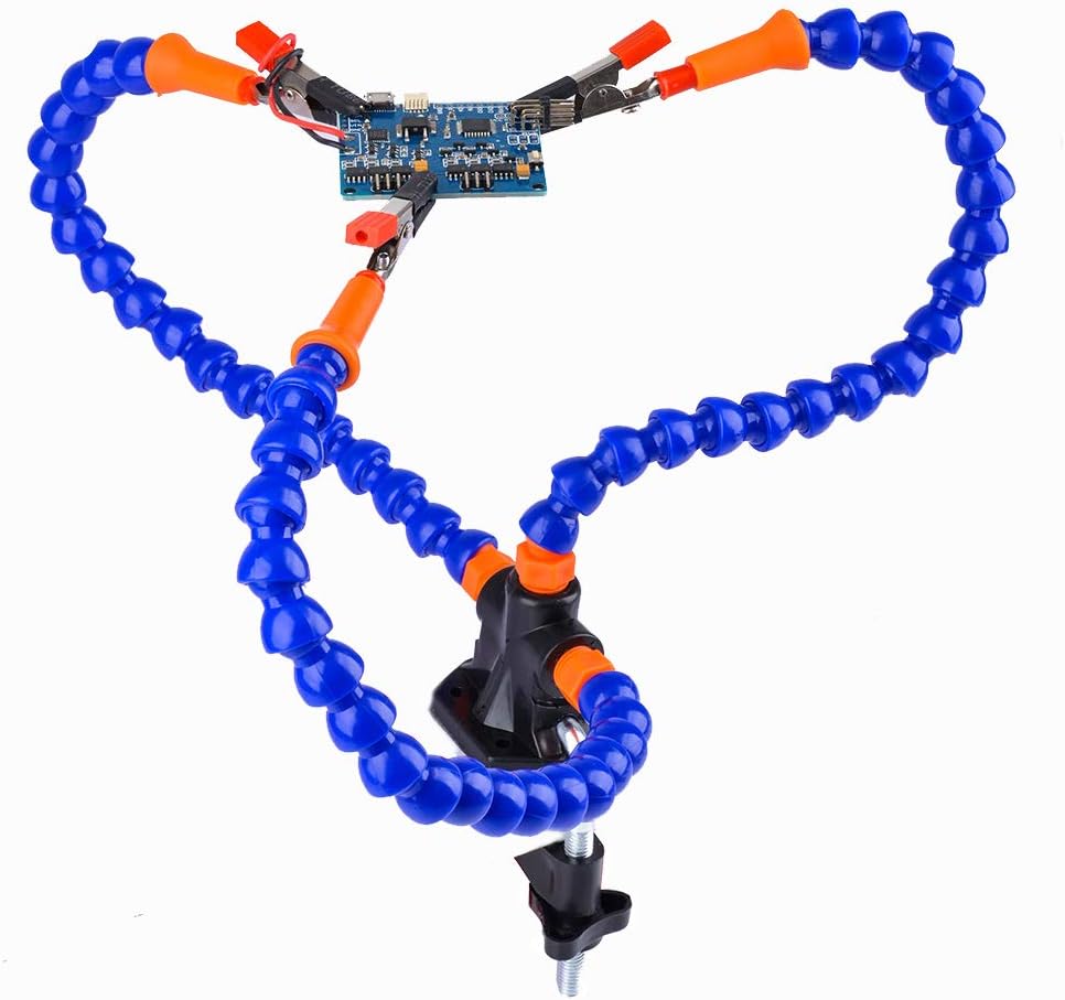 Exсluѕіvе Sресіаl MAGLONG Helping Hands Soldering Station With 3 Flexible Arms Workshop Helping Station PCB Holder Tabletop Clamp Vise for Electronics Repair Jewelry Crafting
