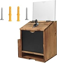 Wooden Suggestion Box Donation Box Ballot Box Suggestion Box with Lock and Lock Wooden Tip Letter Box Wooden Ballot Box Donation Boxes Cumber Box for Fundraising Wedding Church