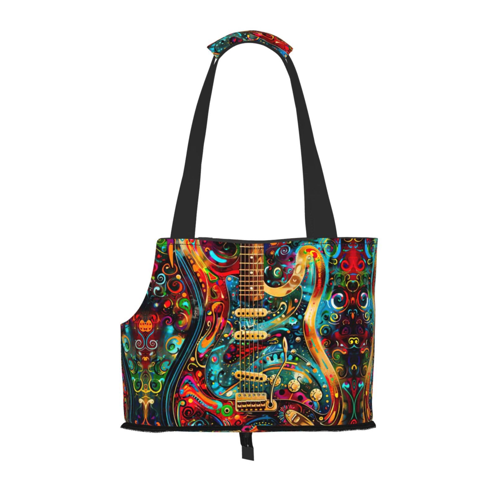 Sac de transport pour chiens de petite taille chat lapin motif guitare