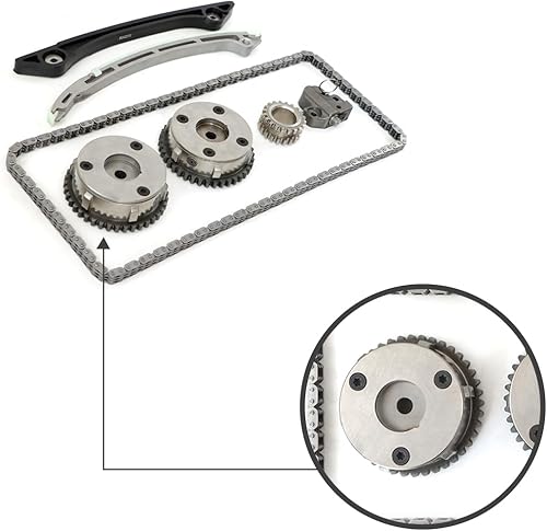 Miniatura 4 de Kit de cadena de distribución + 2 piezas VVT CJ5E6C525AD+CJ5E6C524AD compatible con Range Rover Evoque 2.0L 2011-, para Freelander MK2 2.0L