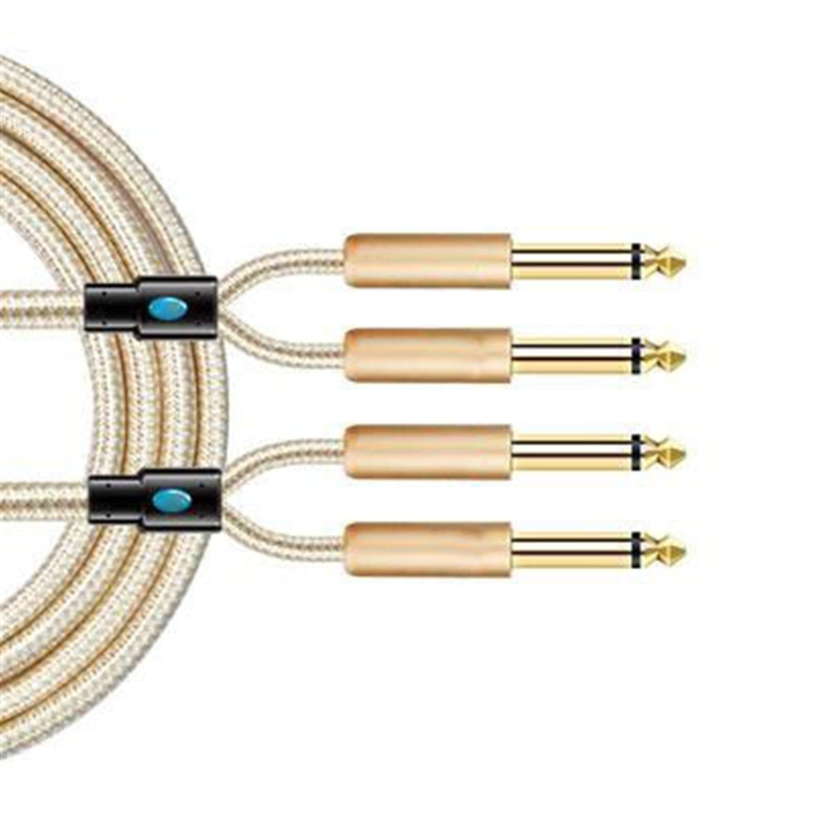 Podwójny 1/4 Cala TS Mono 6,35 Mm Do Podwójnego Męskiego Kabla Audio 1/4 Cala Do Wzmacniacza Miksera Gitara Ekranowana Kabel do Instrumentów Gitarowych (Color : C, Size : 10m)