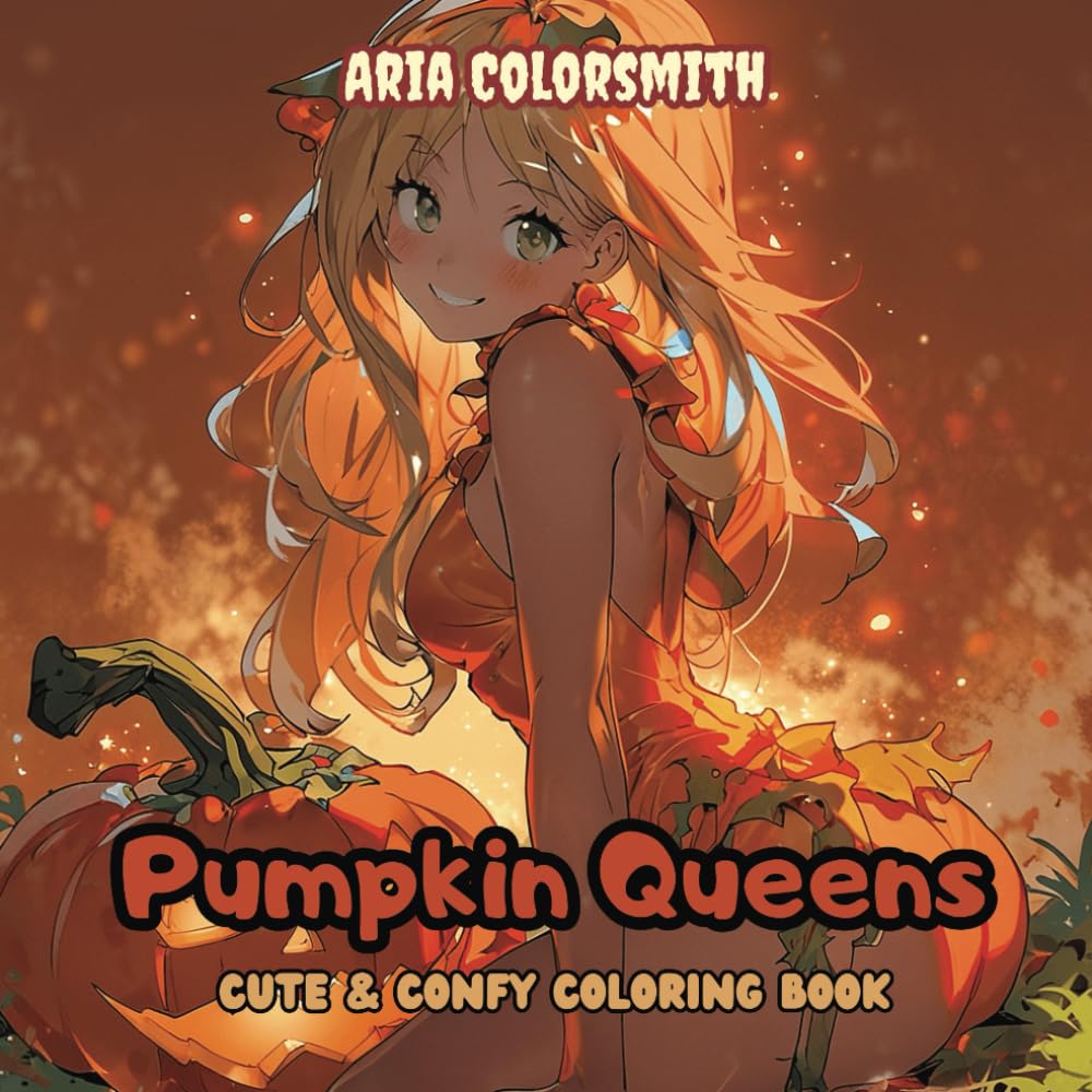 Pumpkin Queens: Cute Halloween Girls Coloring for Teens and Adults