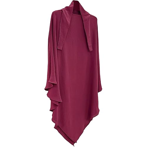 Muslim Prayer Abaya Islamic Women's Khimar Pure Color Hijab Dress Long Sleeve Dubai Kaftan