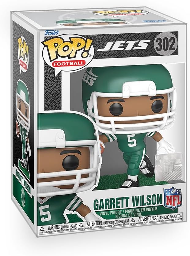 Epic Collectibles Pop Football: Jets - Garrett Wilson Vinyl Figure Included with Box Protector Compatible for Funko