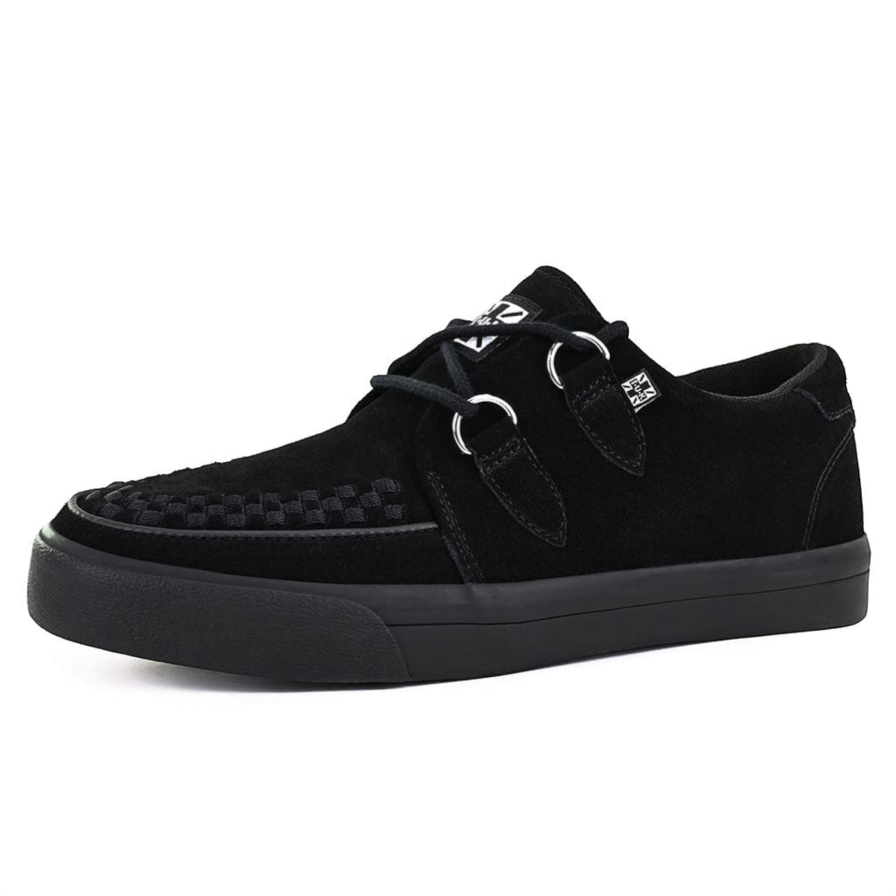 Pointed Creeper Sneaker - Zapatos de plataforma de gamuza negra