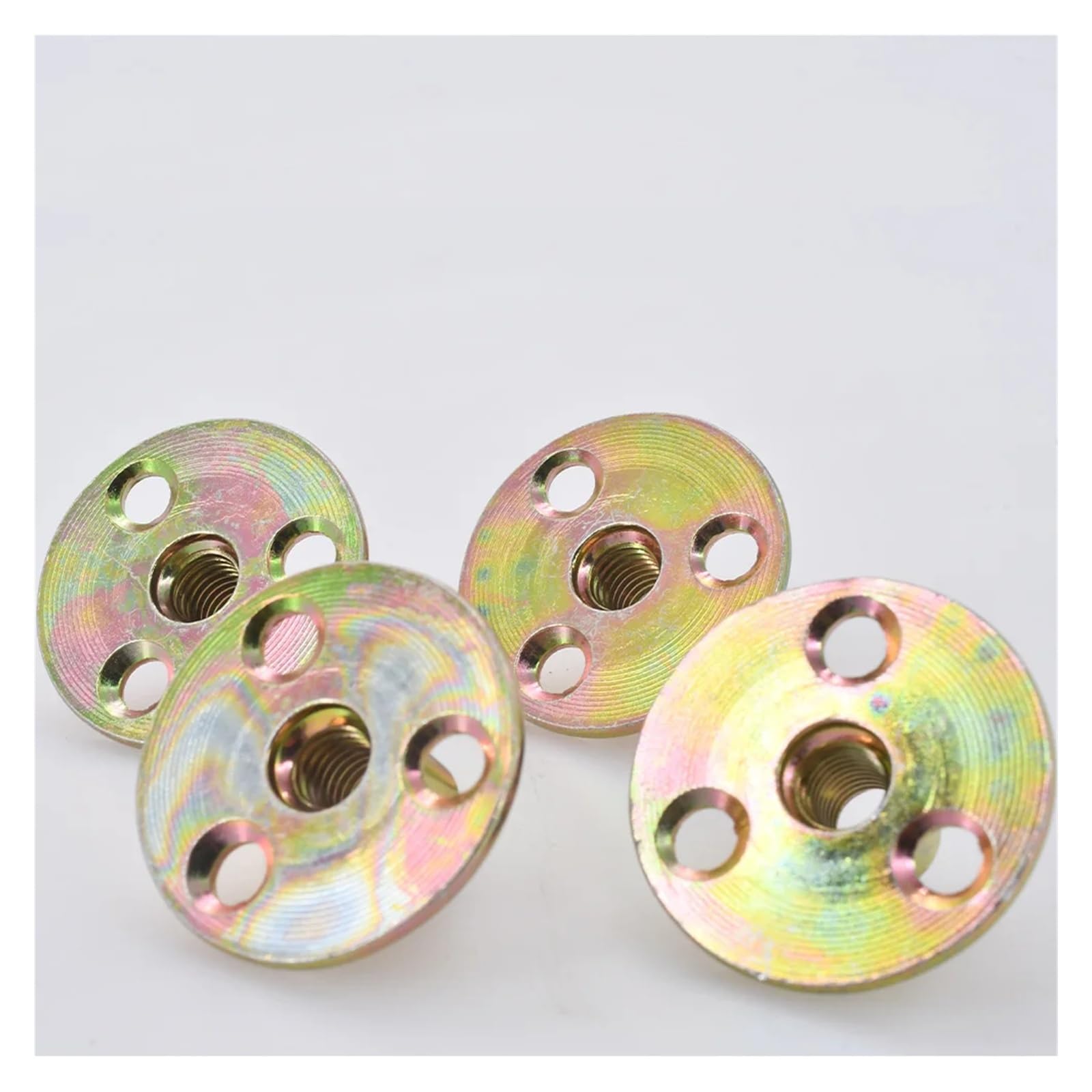 Dado di bloccaggio for mobili con piastra in ferro M6 M8 M10, coppia, for legno, perno di bloccaggio for mobili con piastra in ferro, piede for divano, zincato, a tre fori(M6 (2Pcs))