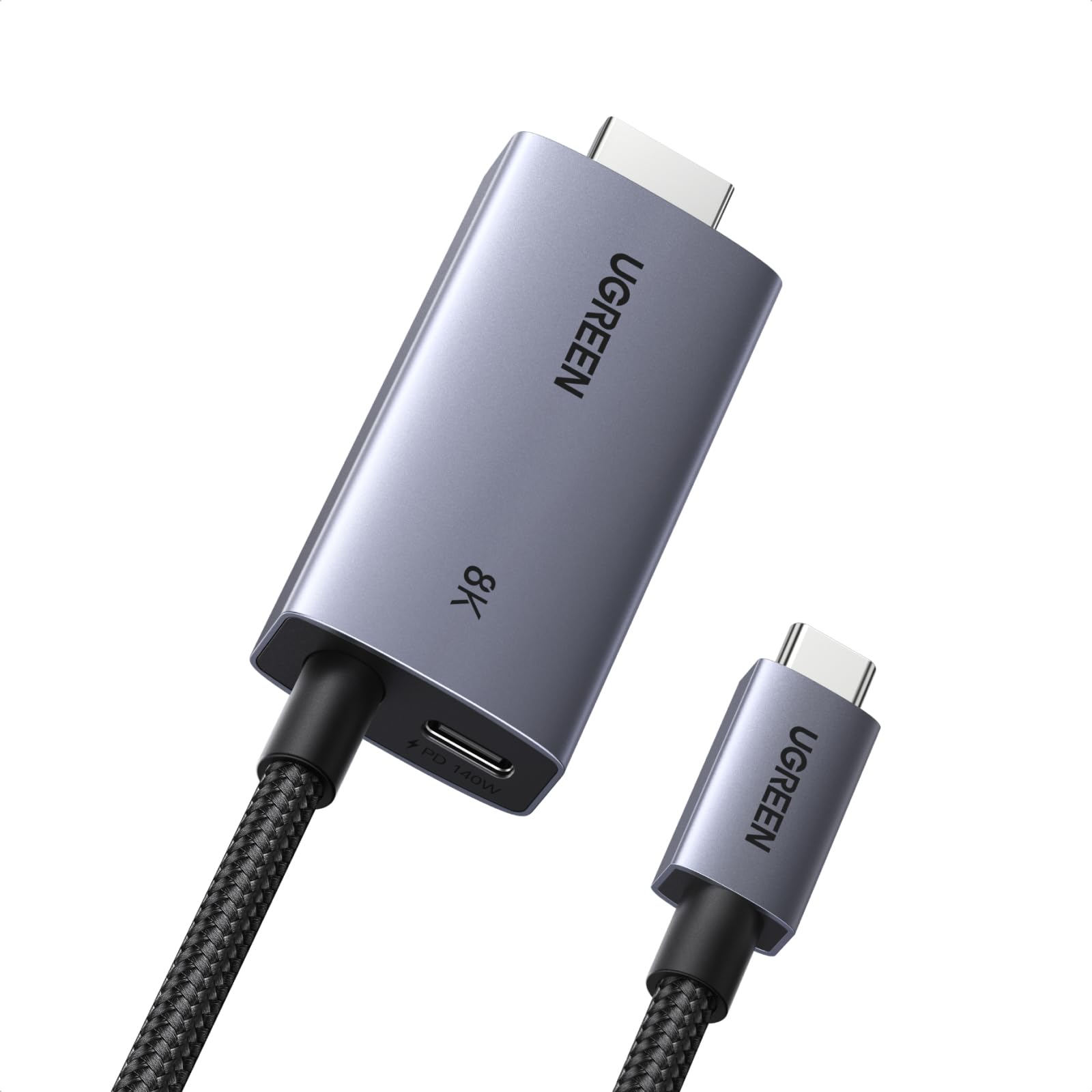 USB C to HDMI Cable with 140W PD Fast Charging 8K@60Hz, 6.6FT | 4K@240Hz,Unidirectional,Plug & Play,Compatible iPhone 17 Pro Max SteamDeck MacBook iPad Galaxy S26 XPS for Gaming TV Monitor