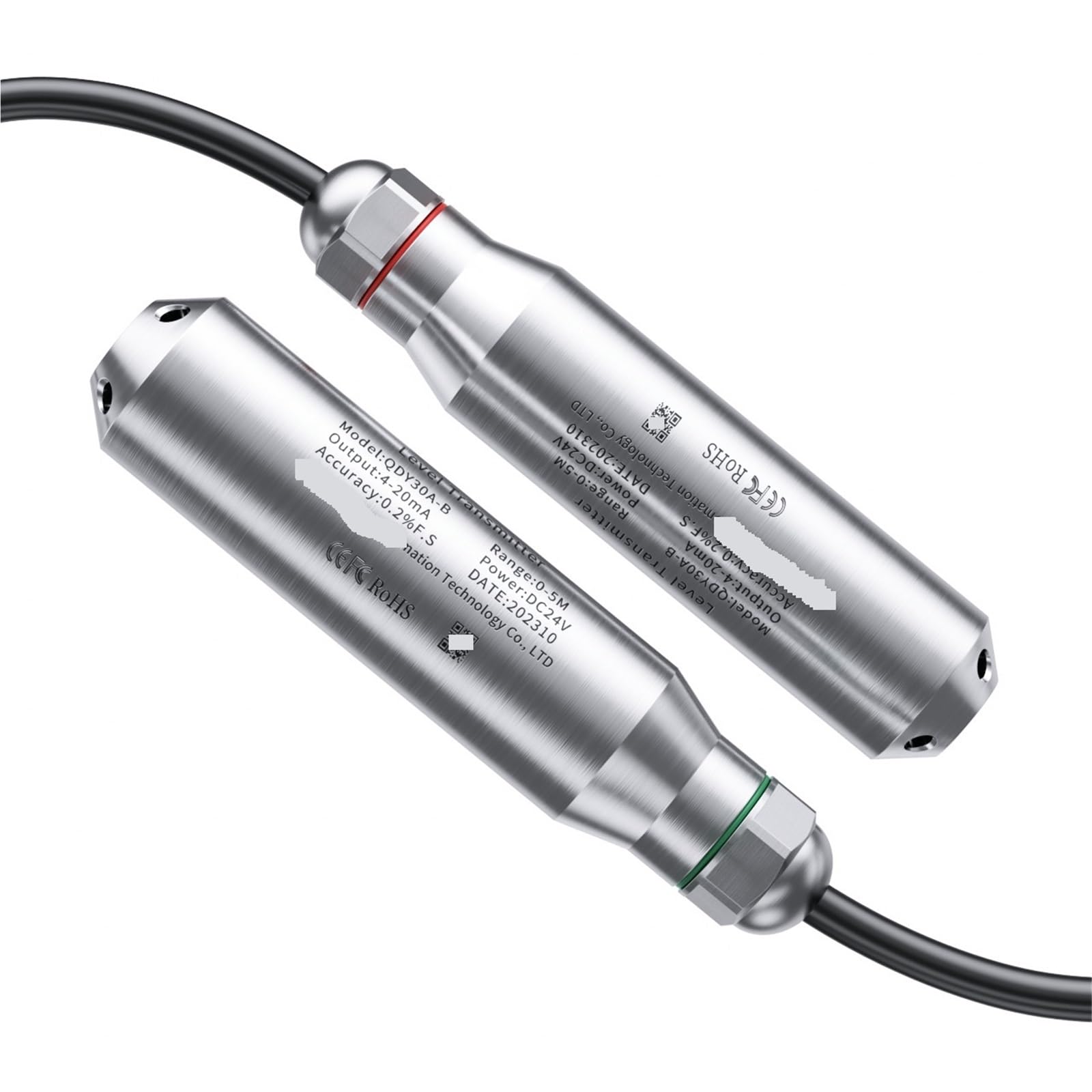 Transducteur de niveau de liquide de 80 m pour puits profonds Portée 90 m 100 m 4-20 mA 0-10 V 0-3,3 V Capteur de niveau de liquide 30 m 50 m (0-5 V, portée de 55 m, câble de 55 m)