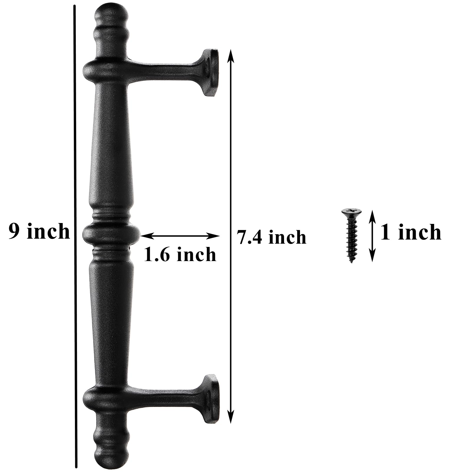 Peohud 2 Pack Sliding Barn Door Handles, 9 Inch Heavy Duty Gate Pull ...