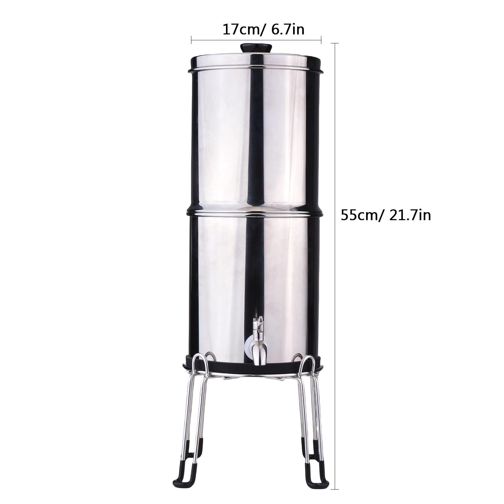 de filtro de agua de 1 galón, purificador de agua para encimera de acero inoxidable con filtros para el hogar, Camping, senderismo, aventuras al aire
