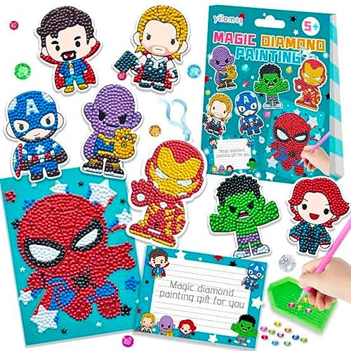 Caneta Diamante Kit Adesivos De Colar Strass Atividade Pedagógica (Super Heróis)