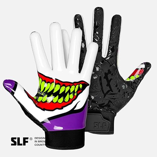 Miniatura 2 de SLEEFS Guantes receptores de fútbol 1 par  Antideslizantes, agarre de silicona pegajosa  Tallas para jóvenes y adultos