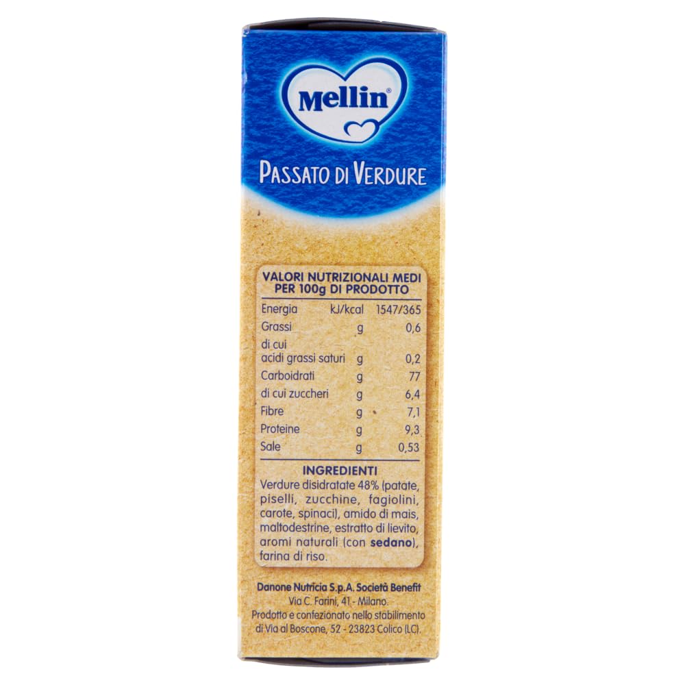 MELLIN Passato di verdure, per tutta la famiglia Gemüsepüree, für die ganze Familie (8 Einzeldosisbeutel à 13 g) 12x104 g+ Italian Gourmet polpa 400g