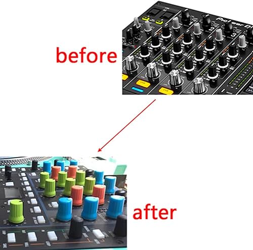 Miniatura 5 de WXYINSPAS 5 piezas de perilla giratoria universal de repuesto para ecualizador, potenciómetro, atenuador, tapa de varilla de empuje para controlador
