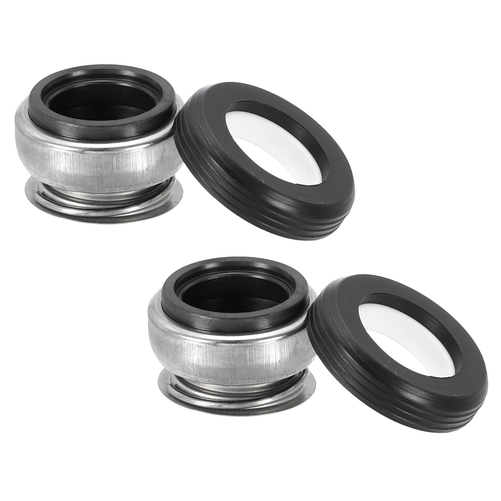 PATIKIL Mechanical Shaft Seal Replacement, 2 Pack 301-16 Ceramic Carbon Ring Sealing Shaft Spring Kit for Water Pump Oil Cylinder, Black Silver, 0.63"
