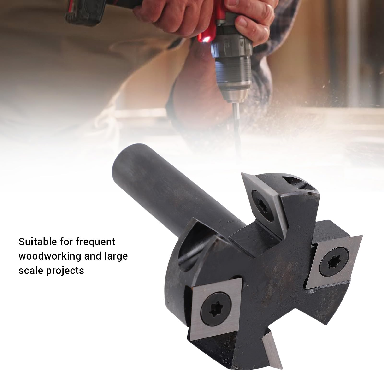 Alomejor Fresa per Appiattimento Lastra da 15/32 Pollici, Versatile Carburo Cementato per il Taglio Senza Sforzo di Scanalature nel Legno