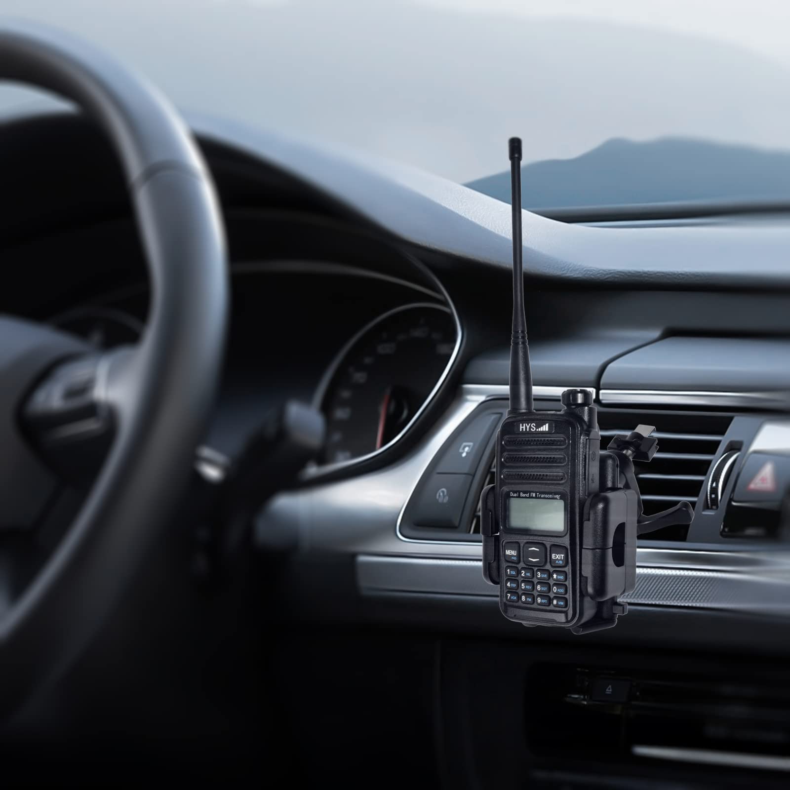 Yaesu Supporto radio per veicolo Rotate Walkie Talkie Mount Bracket compatibile con Motorola Baofeng Kenwood Icom Midland Retevis Portatile per Auto SUV