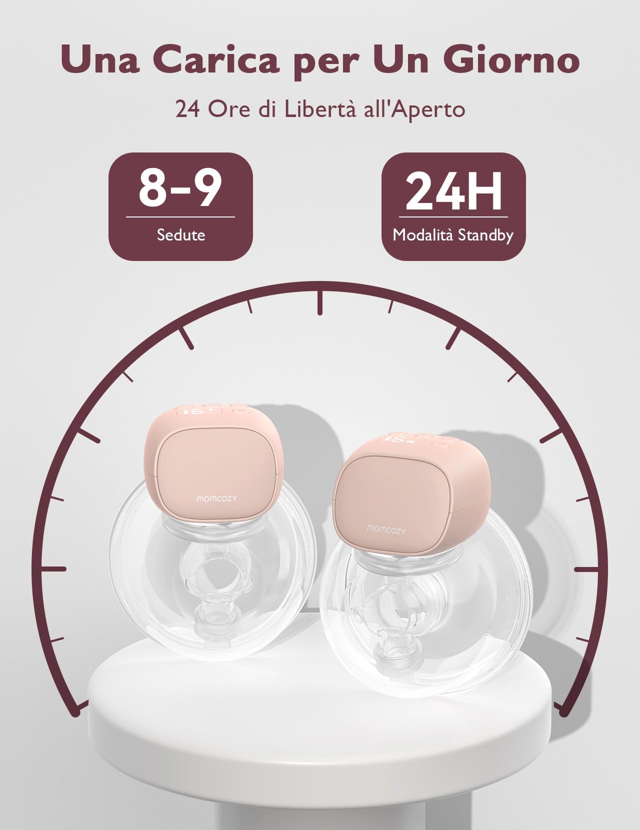 Momcozy S9 Pro Tiralatte Indossabile Aggiornato, Elettrico a Mani Libere con Display a LED, Portatile con 2 Modalità e 9 Livelli - 24mm