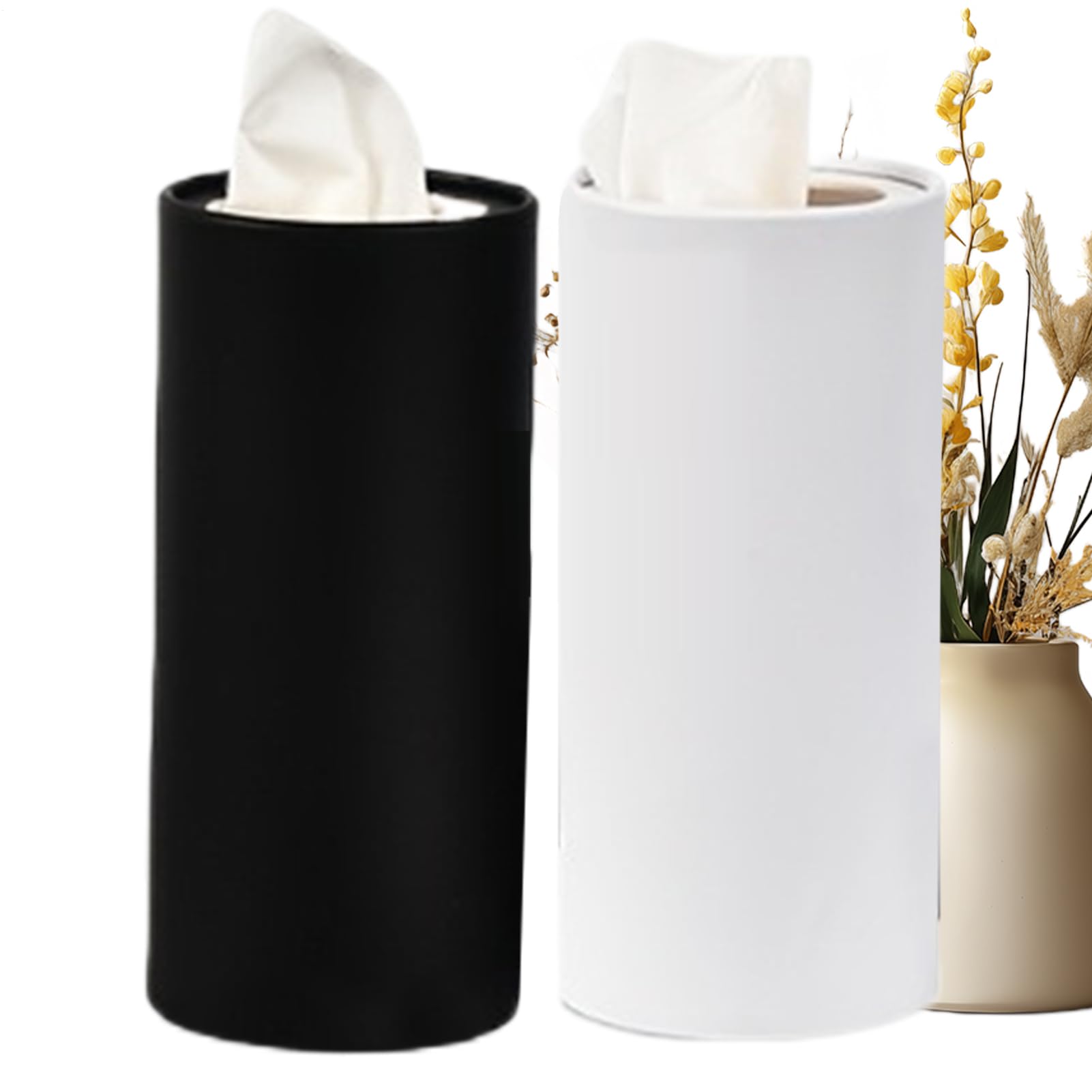 Porta Pañuelos Coche | 2 Piezas Soporte Pañuelos para Coche | Cilindro Portátil, Tubo para Organización Almacenamiento Hogar Escritorio Viaje