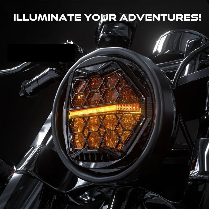 Projecteur avant LED 5.75 pouces de qualité supérieure avec DRL ambre pour Dyna - 4