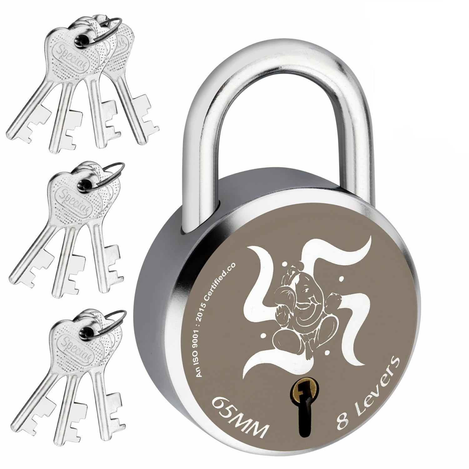 S-Guard Locks, Door Locks, Padlocks for Rooms, Home, 65MM- 8 Levers, Double Locking-Silver-Laser Print Padlocks, 10 Keys Lock (Swastik-10 Keys) (B0CT3L3DMY) Amazon Price History, Amazon Price Tracker