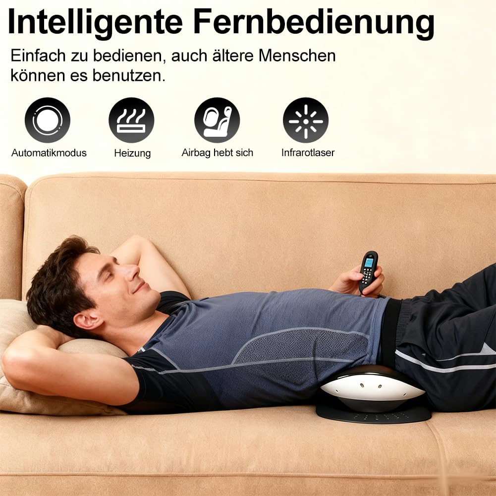 Appareil de massage électrique 4 en 1 - Appareil de massage lombaire électrique - Avec coussin lombaire et coussin d'air vibrant pour la maison, le bureau