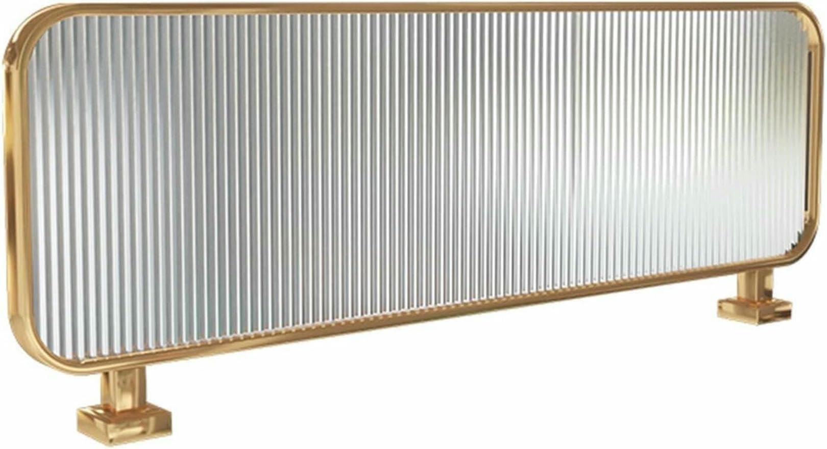 KLGFBDC Stainless Steel Decorative Partitions for Dining Areas – Striped Glass Tabletop Dividers, Restaurant Countertop Separators, Stylish Space Dividers for Cafes and Restaurants