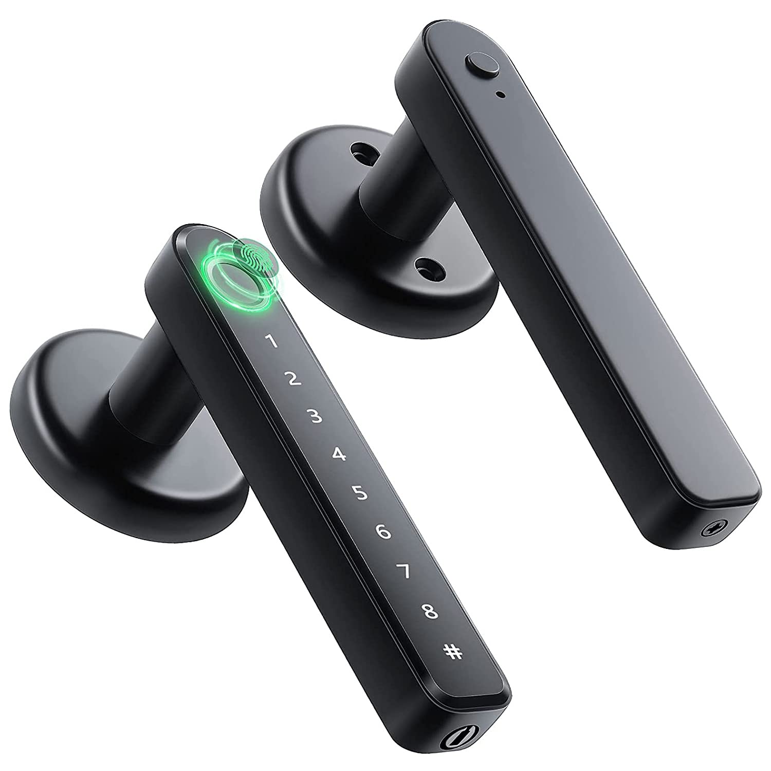ZyfroaaQ Fingerprint Smart Door Lock Door Knob with Keypad Keyless Entry Door Lock with Handle for Home Hotel Office Apartment