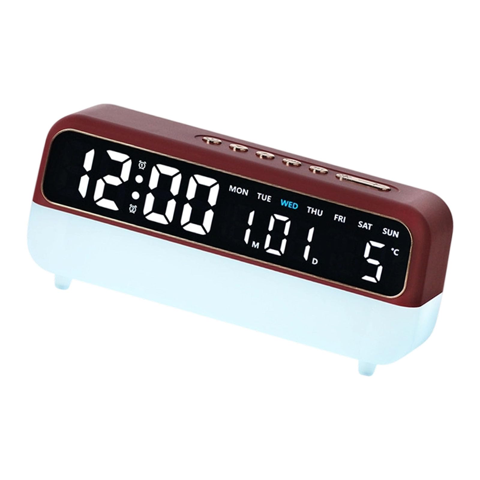 ZEPFJHE Alarm Clocks for Bedroom Living Room Digital Clock Night Light Alarm Clocks with Day of Week Date Desk LED