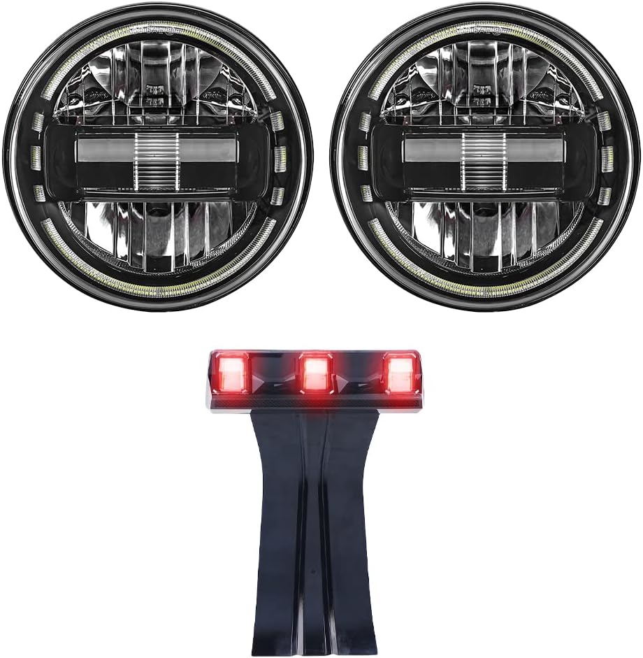 AUDEXEN 7 inch Headlights + JK high mount stop lights