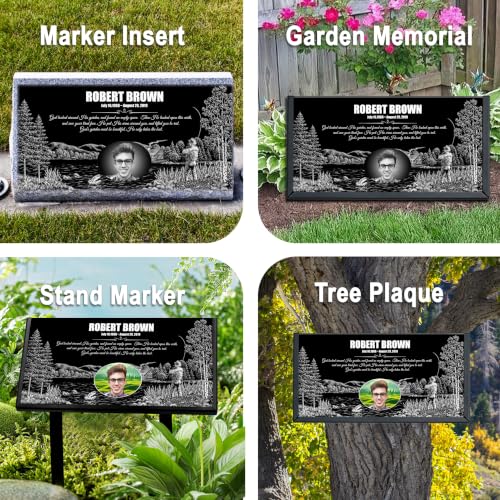 Image of ADFSTONE Personalized Memorial Headstone, Custom Laser Engraved Granite Plaque for Grave & Cemetery, Weatherproof UV Resistant Bereavement Gift for Loss of Loved Ones, Outdoor Memorial Decor