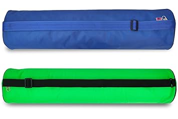 Panchtatava Full Zipper Yoga Mat Bag, Exercise Mat Carry Bag for Couple (Yoga Mat Cover) (Plain-Blue : Green)