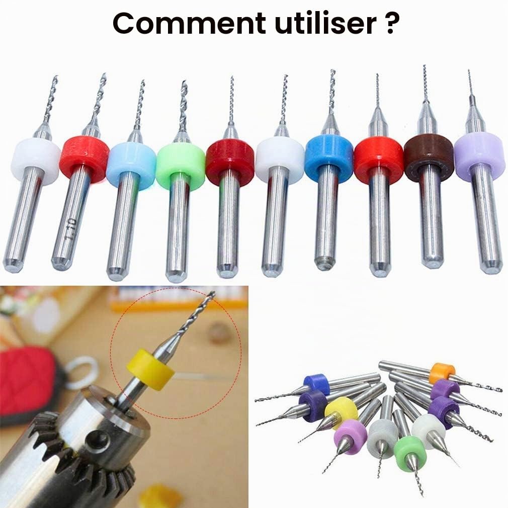Carbure de Tungstène Micro Forets PCB Circuit Imprimé 20 Pcs 0.1-2.0mm Mini Twist Drill Bits Set Gravure