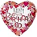 Produktbild galleryy.net Happy Birthday Herzen 60 XL Ø 45cm | Folien Ballon zum 60. Geburtstag