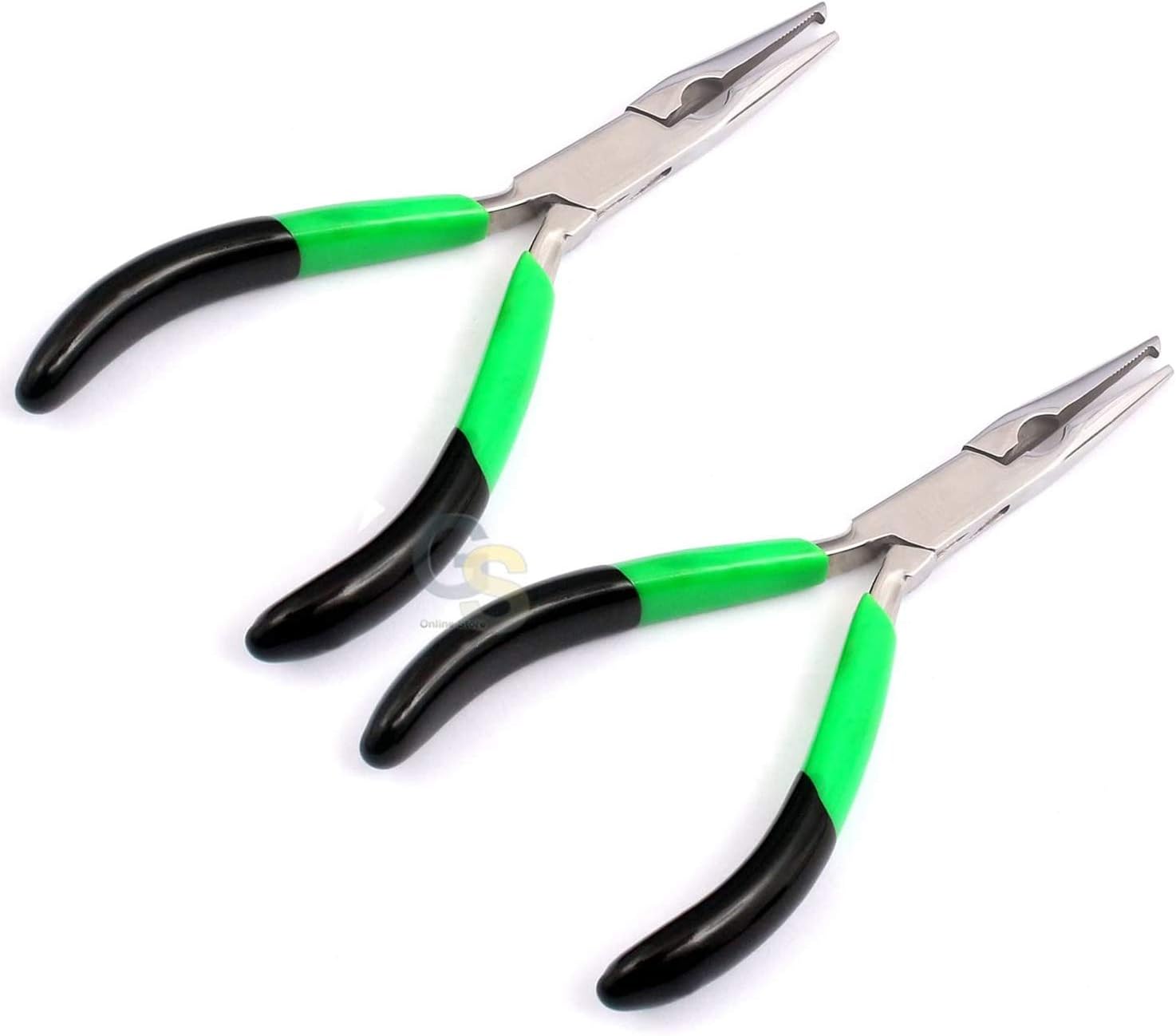 G.S 2 PCS Stainless Steel Split Ring PLIER Green and Black Color DIP 5.5
