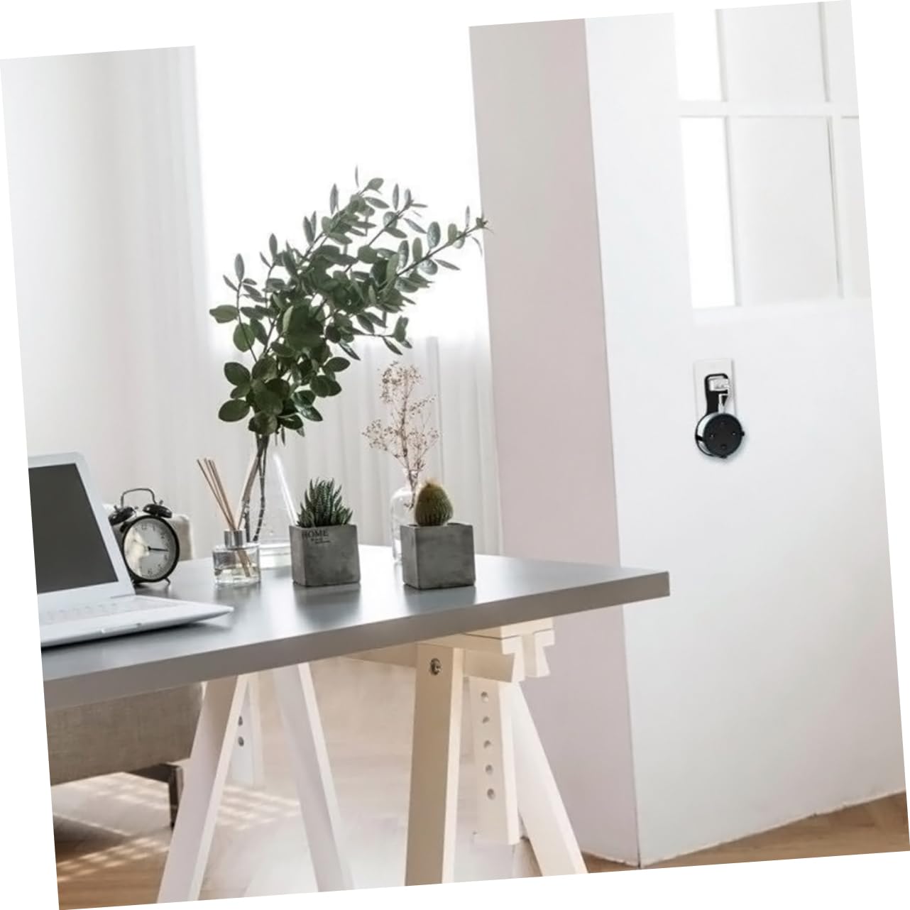 KONTONTY Compatible Acrylic Speaker Stand Wall Mount Stand Holder for Devices Sturdy Base Anti-Slip Pads