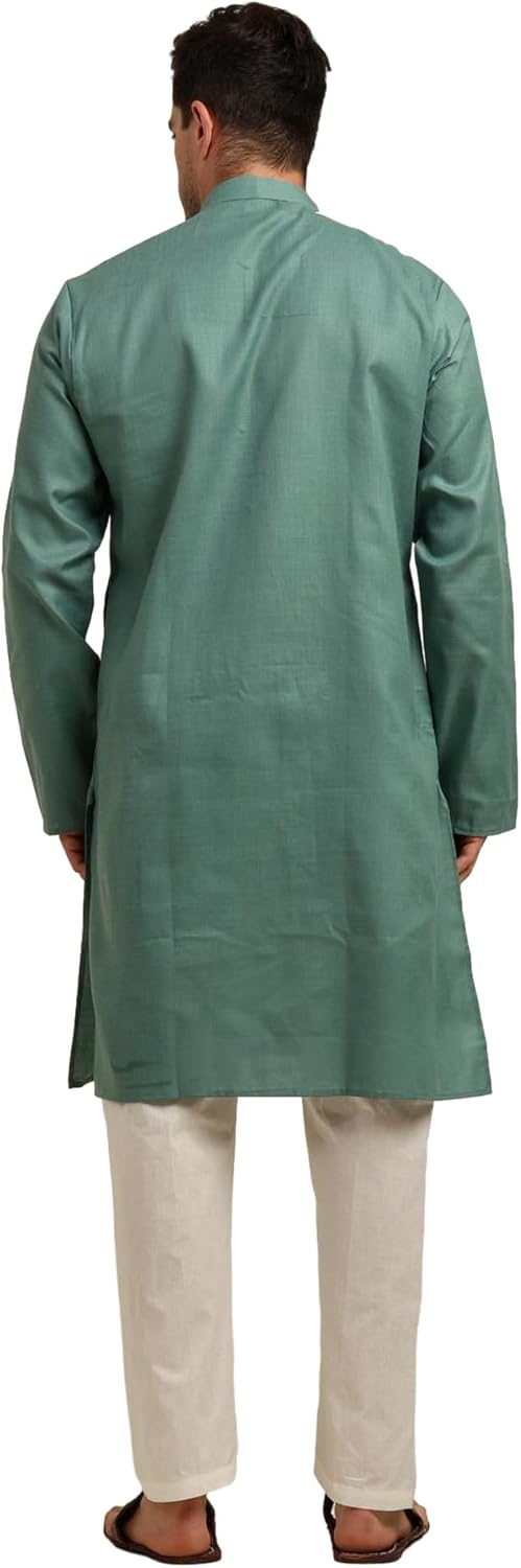TOSQP27 Mens Cotton Kurta Pajama Set Gift Boys Ethnic Wedding Party Grooms Pyjama Outfit Men Traditional Festive Long Sleeve