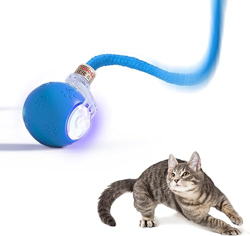 Juguete interactivo para gatos, activado por movimiento, iluminación RGB, 3 modos de movimiento, bola automática para gatos de interior aburridos
