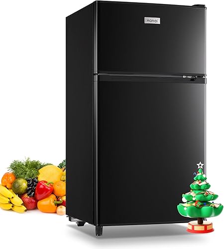 WANAI Refrigerador compacto de 3.5 pies cúbicos, diseño de 2 puertas, termostato ajustable, estantes extraíbles ajustables, refrigerador adecuado