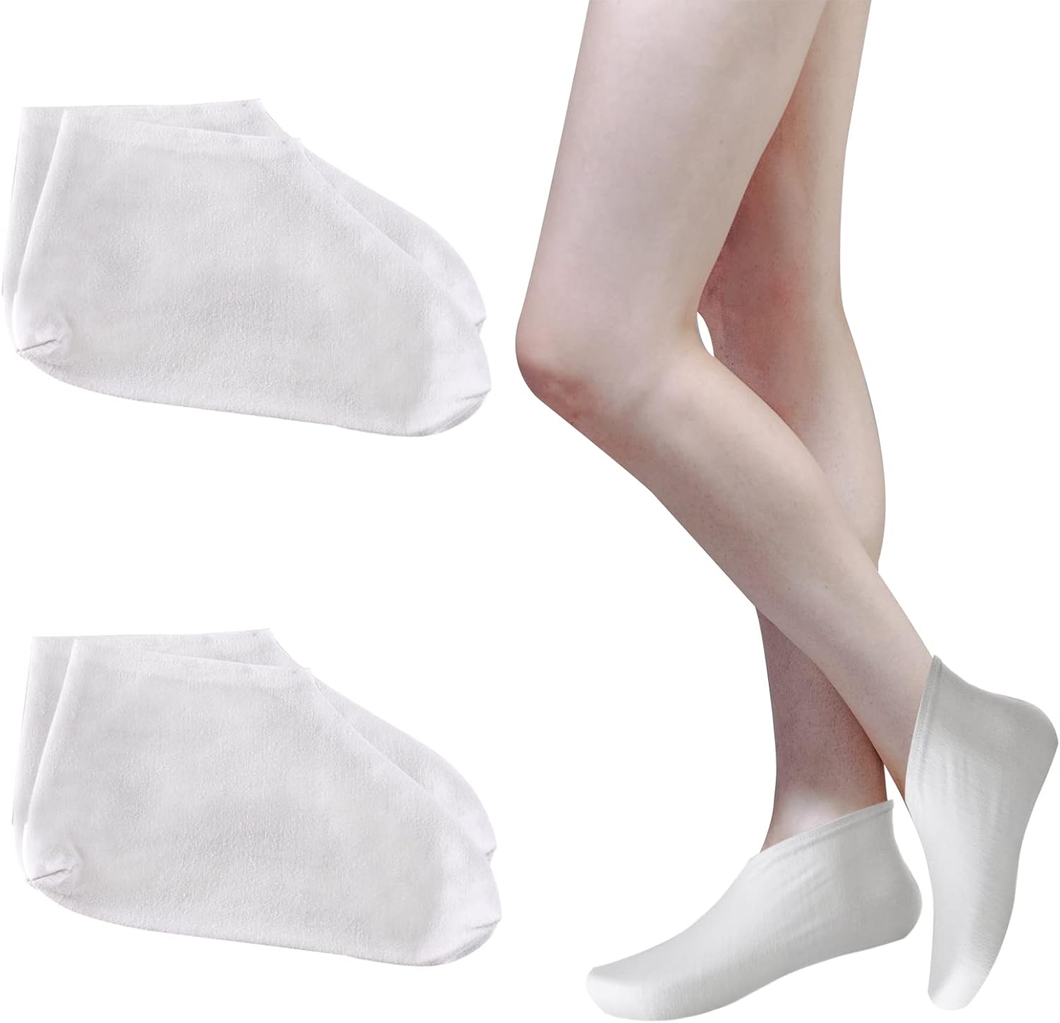 2 Pairs Moisture Socks, White Soft Moisturizing Socks Cotton Spa Socks
